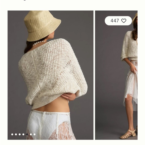 Anthropologie Cropped oversized Batwing Sweater - Picture 7 of 12